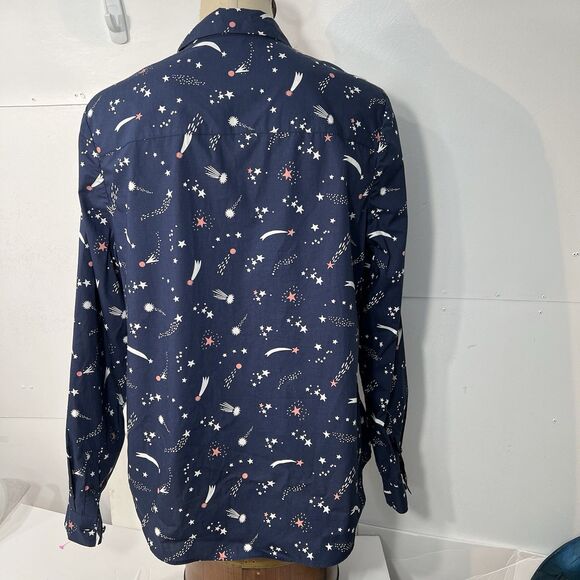Boden Womens Classic Shirt Size 12r Shooting Star Button-Down Long Sleeve Navy - Picture 14 of 15